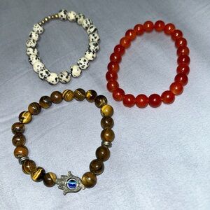Bundle or 3 Colorful Crystal Beaded Bracelets